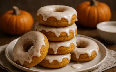 Puszyste dyniowe donutsy z lukrem waniliowym dla całej rodziny