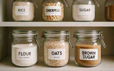 Organizacja spiżarki w słoikach z etykietami do druku