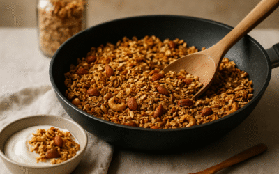 Idealna domowa granola z patelni na szybkie śniadanie
