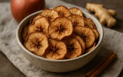 Jak zrobić pieczone jabłkowe chipsy z cynamonem i imbirem