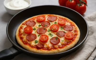 Ekspresowa pizza z patelni na jogurcie naturalnym dla dzieci
