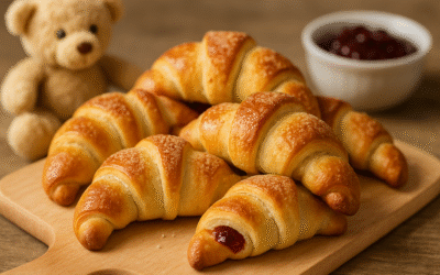 Pyszne szybkie rogaliki drożdżowe z marmoladą dla dzieci
