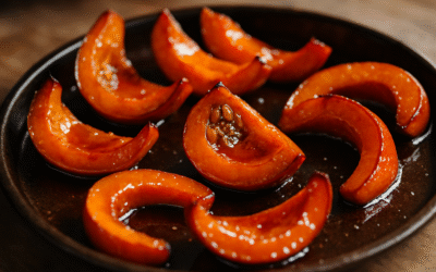 Pyszna pieczona dynia hokkaido w słodkiej glazurze