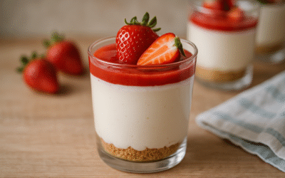 Pyszny jogurtowy cheesecake w szklance bez żelatyny dla dzieci