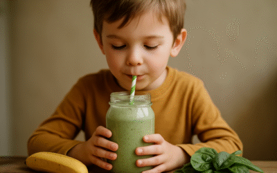 Koktajl banan-szpinak jako zdrowe śniadanie dla dzieci