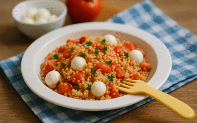 Szybki przepis na kaszę kuskus z pomidorami i mozzarellą dla dzieci