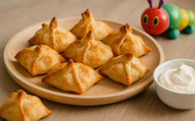 Pyszne pieczone pierożki wonton z serkiem śmietankowym dla dzieci